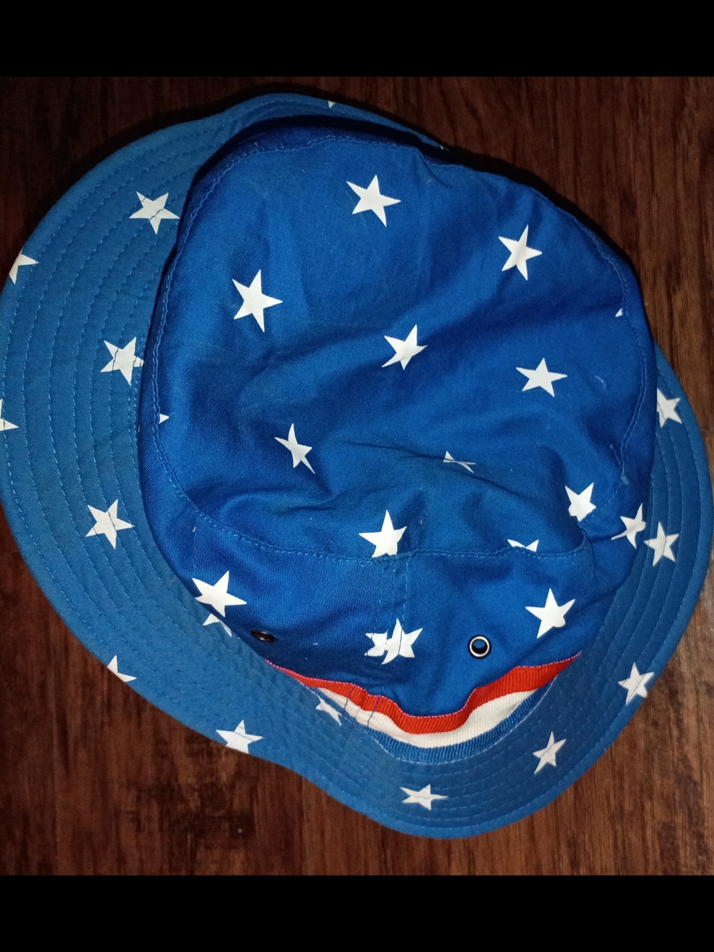 Kids Blue Star Bucket Hat with Red-Trim Accent - Unbranded